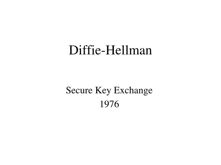 secure key exchange 1976