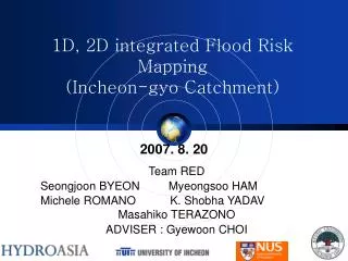 1D, 2D integrated Flood Risk Mapping (Incheon-gyo Catchment)