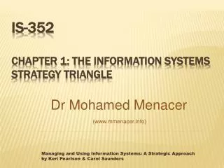 IS-352 Chapter 1: The Information Systems Strategy Triangle