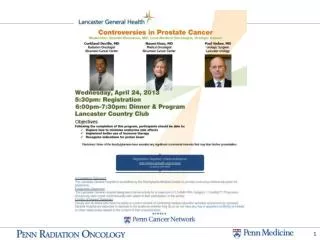 Controversies in Prostate Cancer