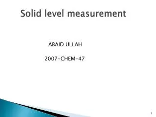 solid level measurement