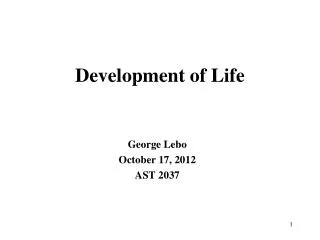 Development of Life