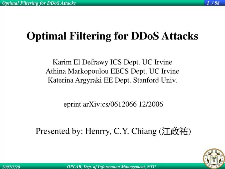 eprint arxiv cs 0612066 12 2006 presented by henrry c y chiang
