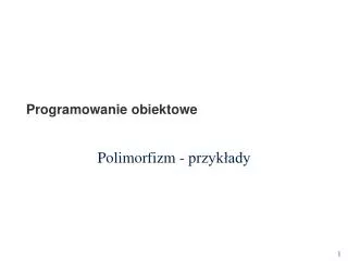 programowanie obiektowe