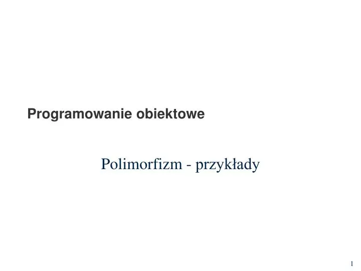 programowanie obiektowe