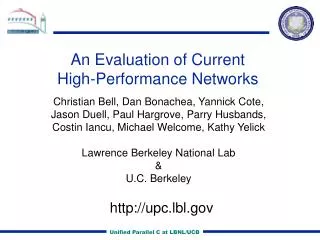 An Evaluation of Current High-Performance Networks