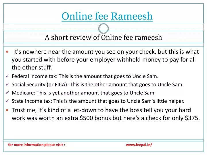 online fee rameesh