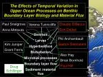 Temporal Variations in Upper Ocean Processes and Their Impact on Benthic Boundary Layer Biology - slide 1