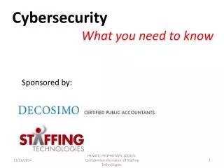 Cybersecurity What you need to know
