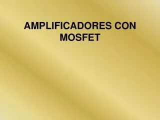 amplificadores con mosfet
