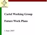 2007/2008 Cartel Working Group Future Work Plans and Projects - slide 1