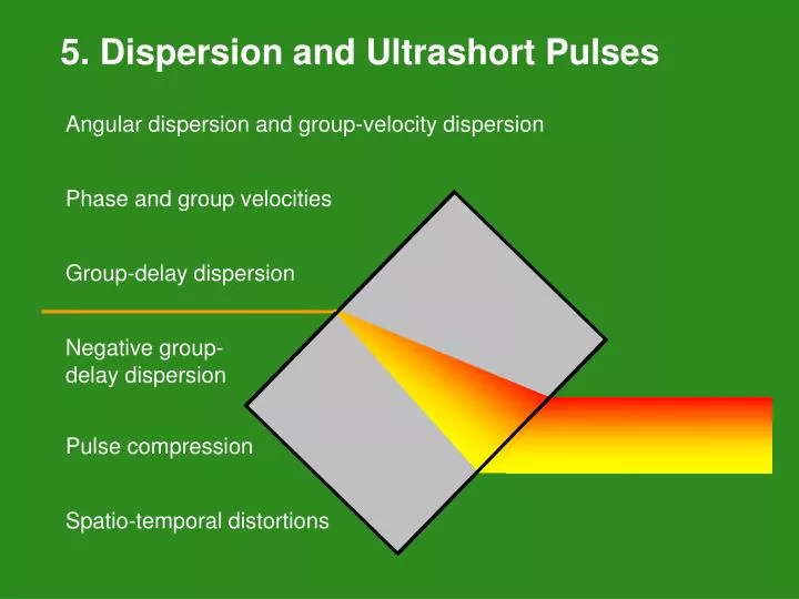 5 dispersion and ultrashort pulses
