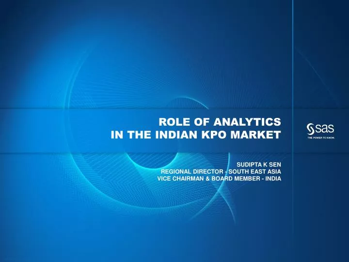 role of analytics in the indian kpo market