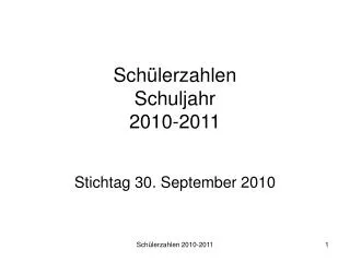 sch lerzahlen schuljahr 2010 2011