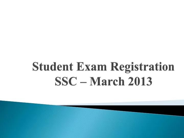 student exam registration ssc march 2013