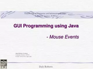 gui programming using java mouse events