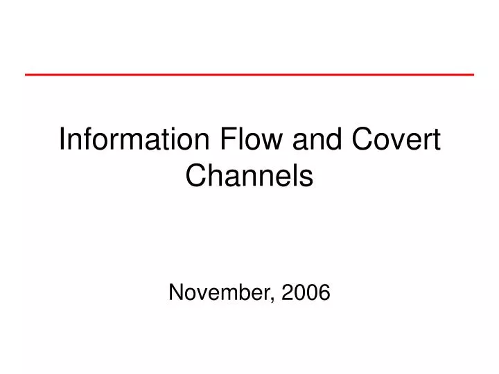 information flow and covert channels