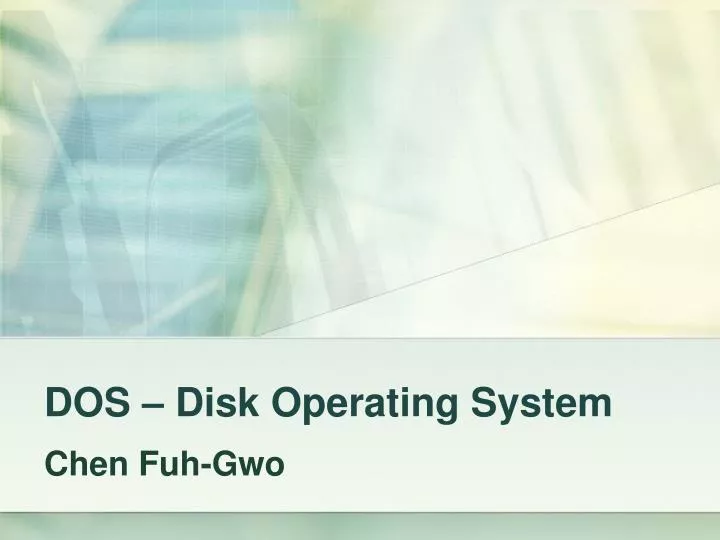 dos disk operating system