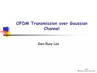 OFDM Transmission over Gaussian Channel