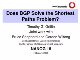 Does BGP Solve the Shortest Paths Problem?