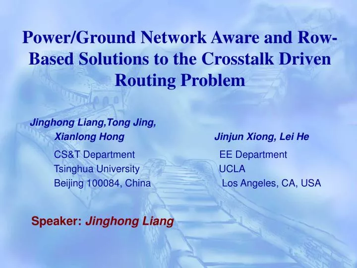 power ground network aware and row based solutions to the crosstalk driven routing problem