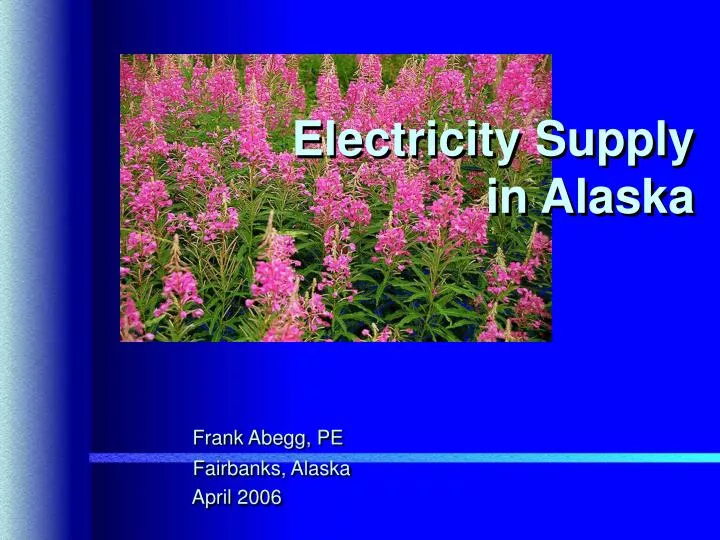 electricity supply in alaska