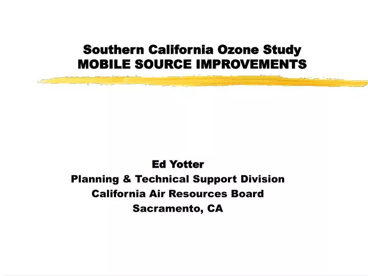 southern california ozone study mobile source improvements