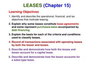LEASES (Chapter 15)