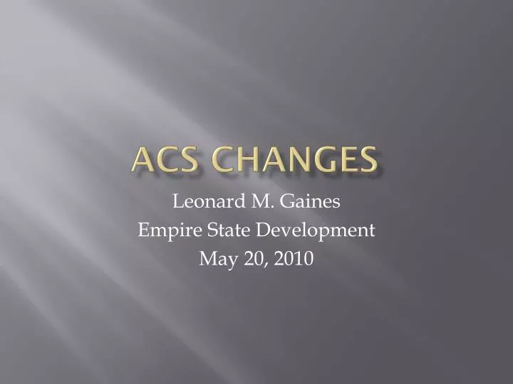 acs changes