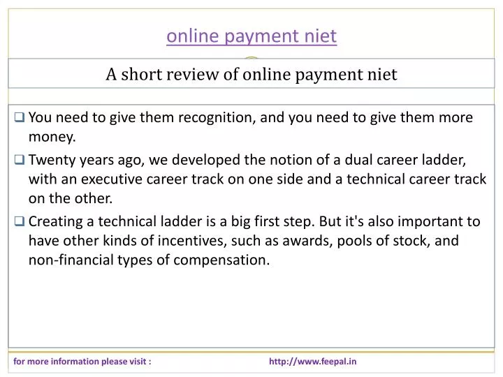 online payment niet