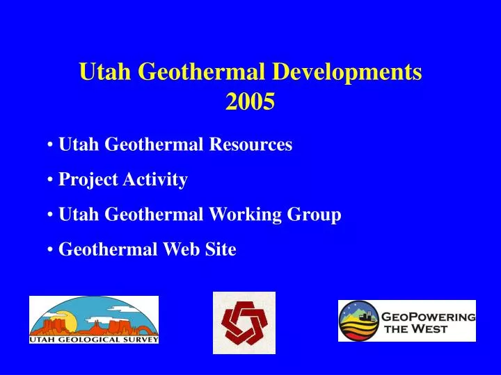 utah geothermal developments 2005