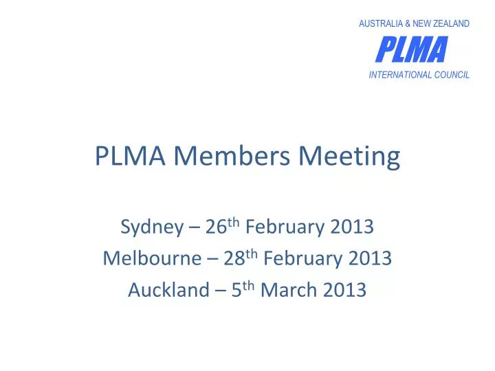 plma members meeting