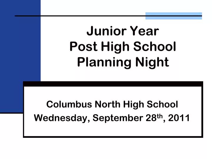 junior year post high school planning night