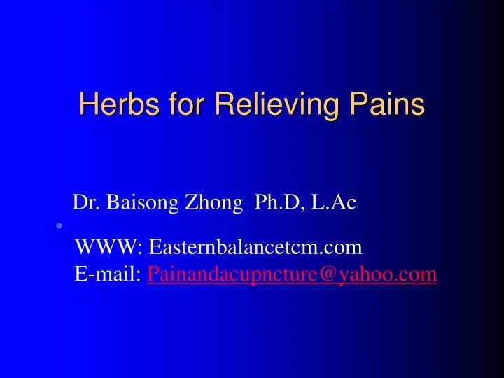 herbs for relieving pains