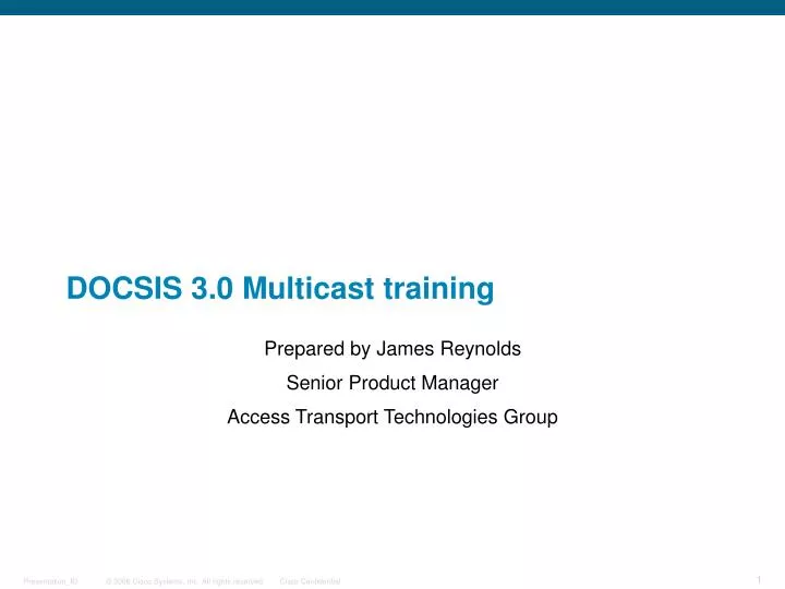 docsis 3 0 multicast training