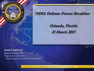 NDIA Defense Forum Breakfast ~ Orlando, Florida 21 March 2007