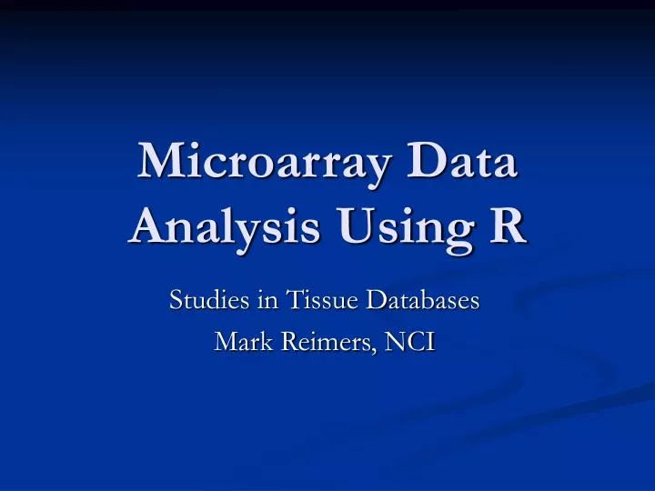 microarray data analysis using r