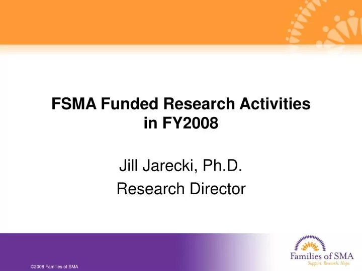 fsma funded research activities in fy2008