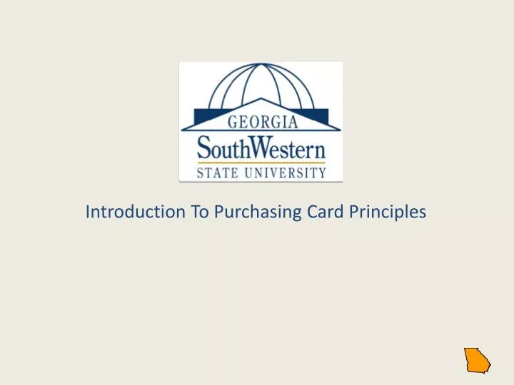 introduction to purchasing card principles