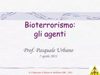 bioterrorismo gli agenti