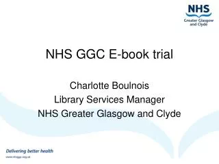 NHS GGC E-book trial