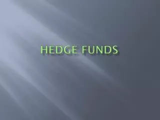 hedge funds