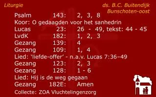 liturgie ds b c buitendijk bunschoten oost