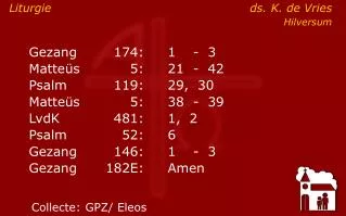 liturgie ds k de vries hilversum