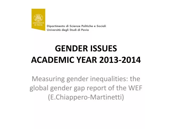 gender issues academic year 2013 2014