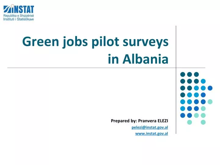 green jobs pilot surveys in albania