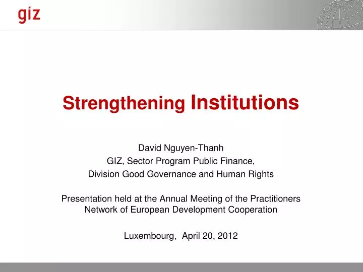 strengthening institutions