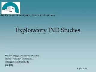 Exploratory IND Studies