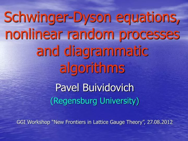 schwinger dyson equations nonlinear random processes and diagrammatic algorithms
