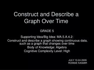 Construct and Describe a Graph Over Time